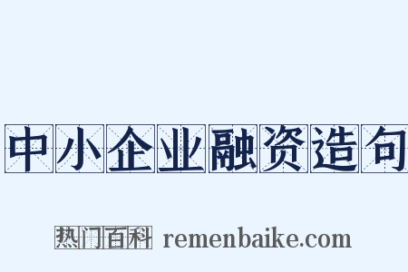 中小企业融资造句是什么意思的图片